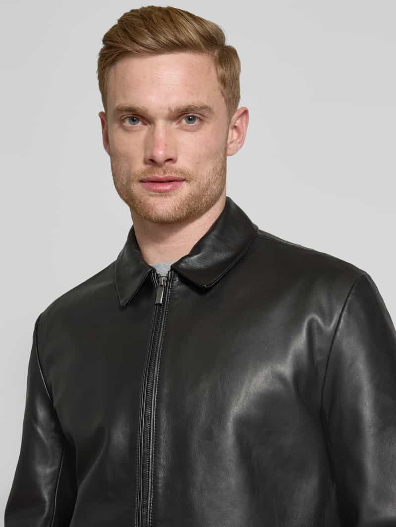 CK Calvin Klein Leren jack met tweewegritssluiting