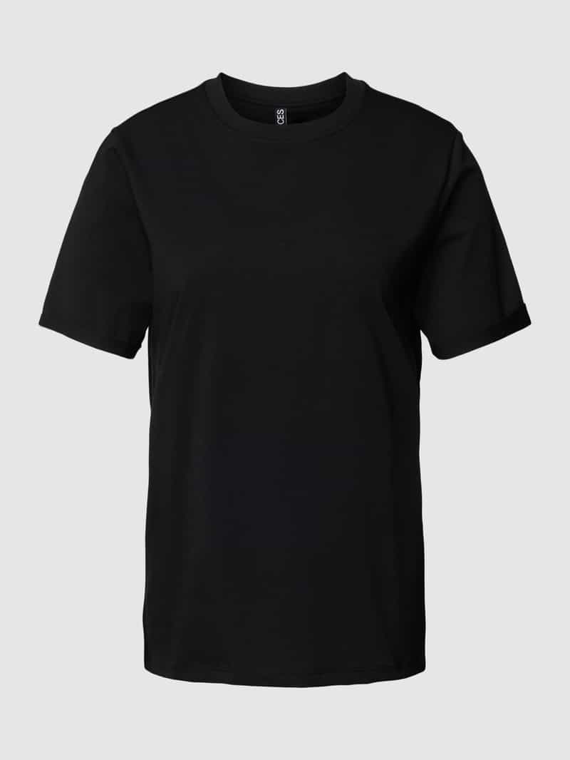 Pieces Shirt met ronde hals PCRIA SS FOLD UP SOLID TEE NOOS BC