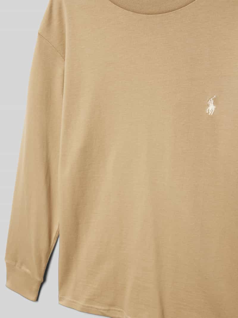 Polo Ralph Lauren Teens Shirt met lange mouwen en labelstitching