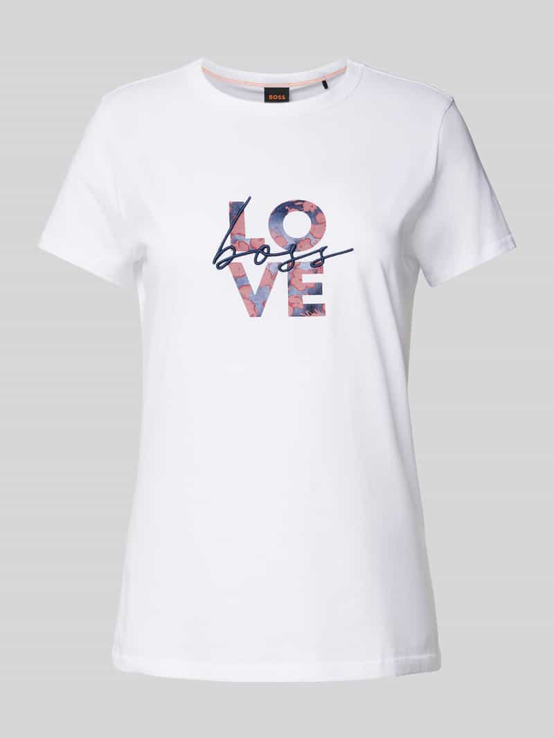Boss Orange T-shirt met labelstitching model 'ELOGO'