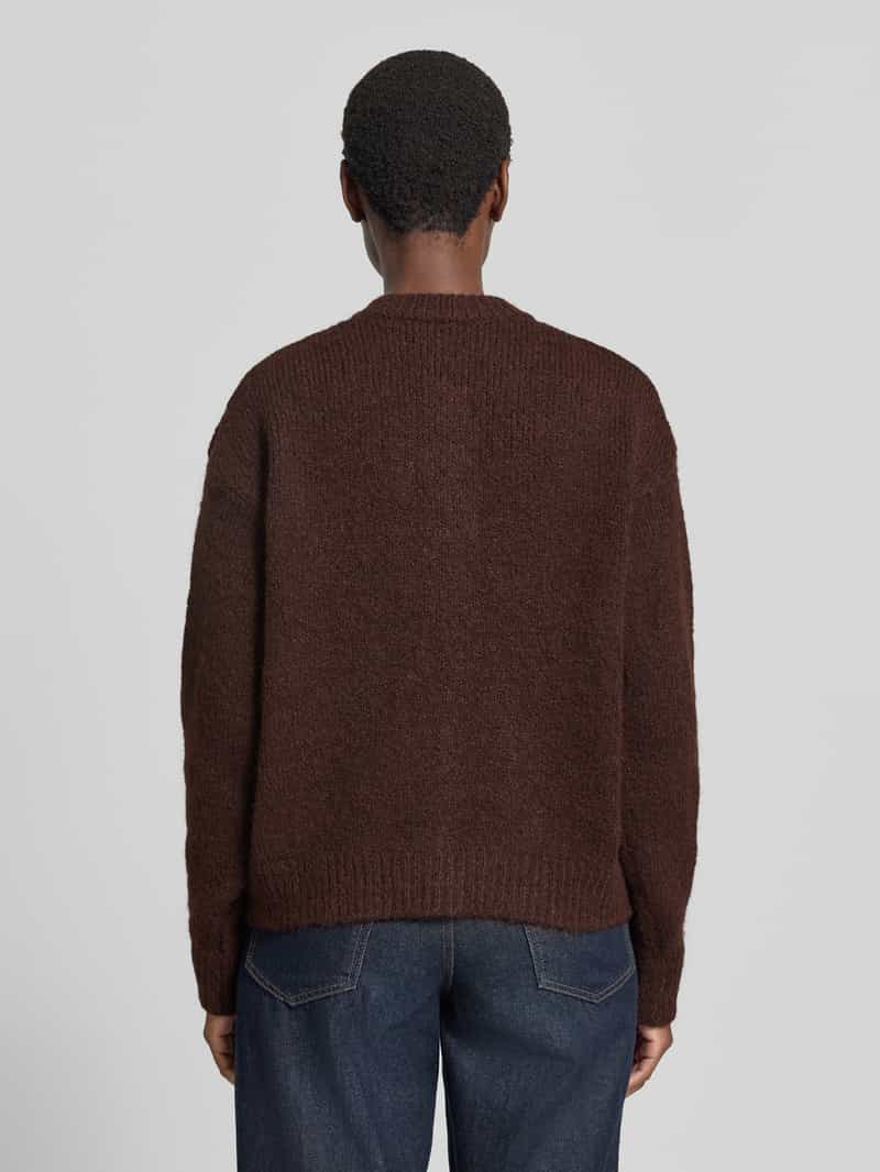 Ichi relaxed fit gebreid jack met wol model 'Belablue'