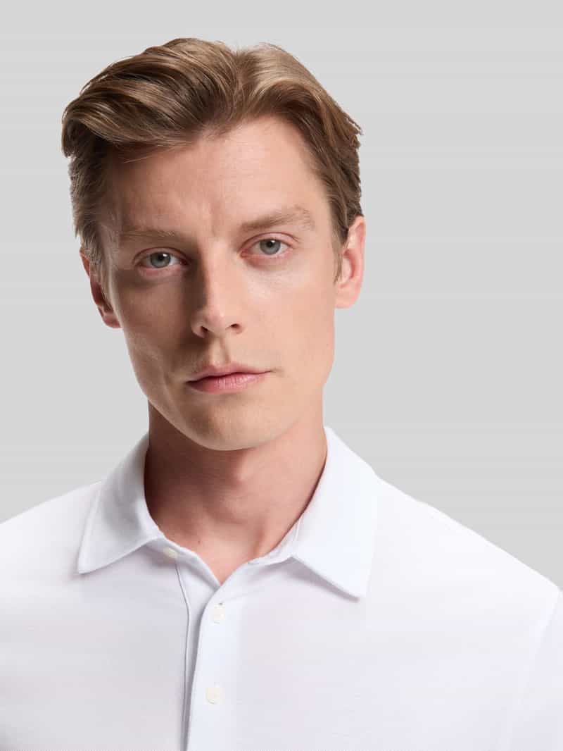 Boss Regular fit poloshirt van een mix van katoen en zijde model 'PARRIS' BECKHAM x