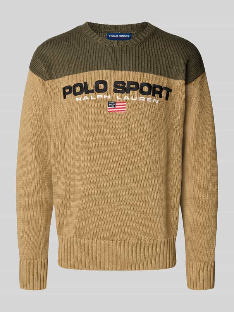 Polo Ralph Lauren Gebreide pullover met labelstitching en ronde hals