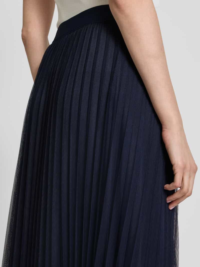 s.Oliver BLACK LABEL Regular fit midirok in geplooid mesh