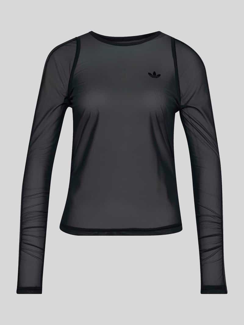 Regular fit sportshirt met shirt met lange mouwen met logodetail