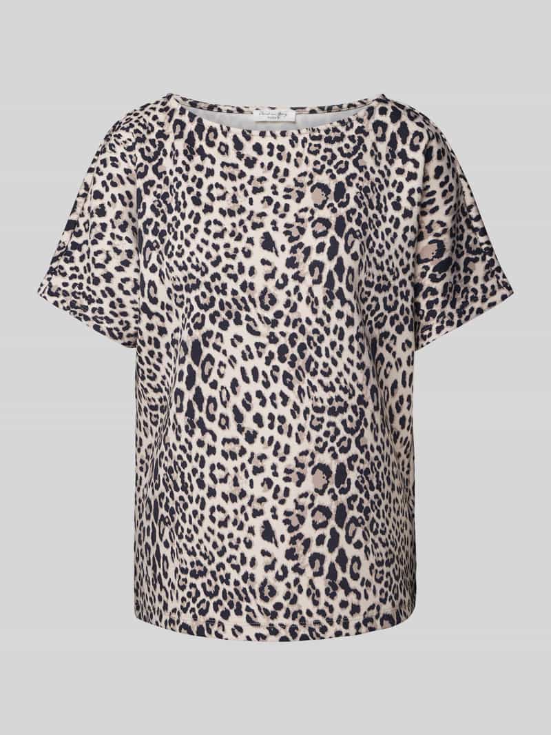 Christian Berg Woman T-shirt met geribde ronde hals