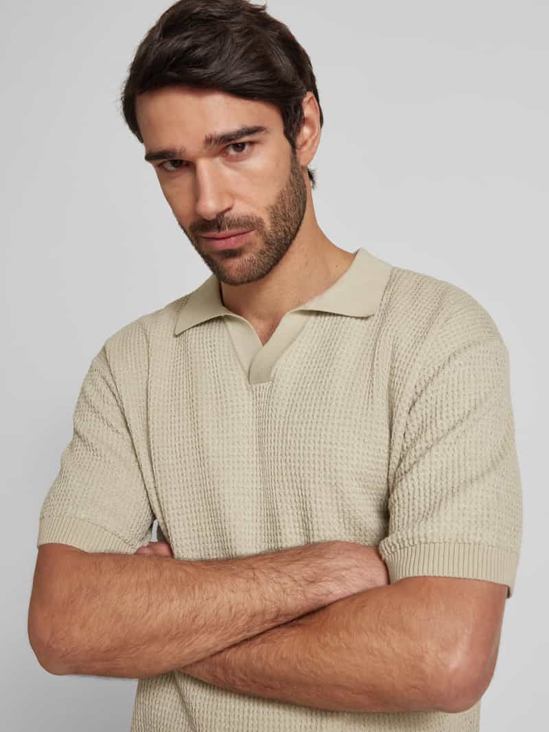 Boss Orange Poloshirt met V-hals model 'Keflo'