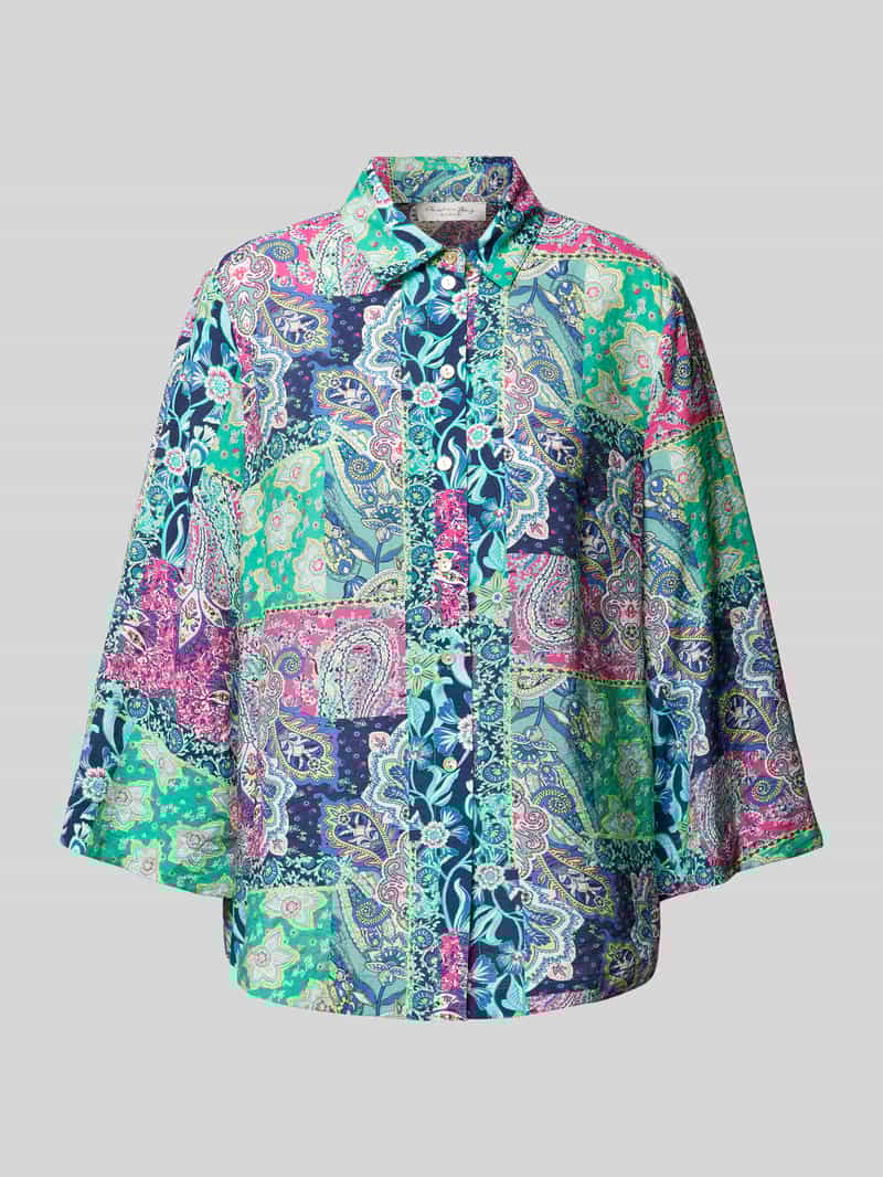 Christian Berg Woman Blouse van viscosemix met 3 4-mouwen