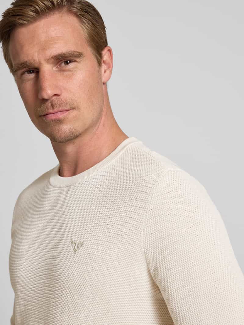 PME Legend Gebreide pullover met logostitching model 'Ricecorn'