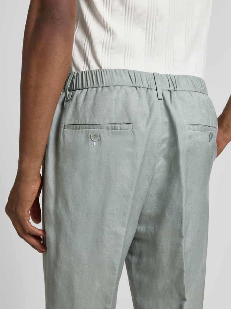 Antony Morato Regular fit linnen broek met bandplooien