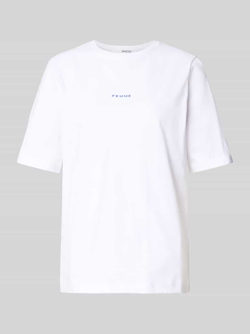 Selected Femme Comfort fit T-shirt van puur katoen model 'SIGNE-HANKIE'