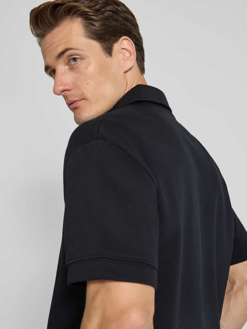 lindbergh Oversized poloshirt met polokraag en labeldetail