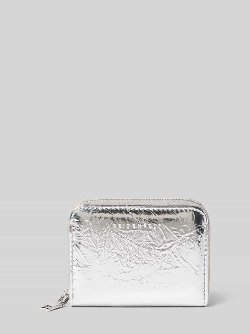 Seidenfelt Portemonnee met labeldetail model 'YLVA'