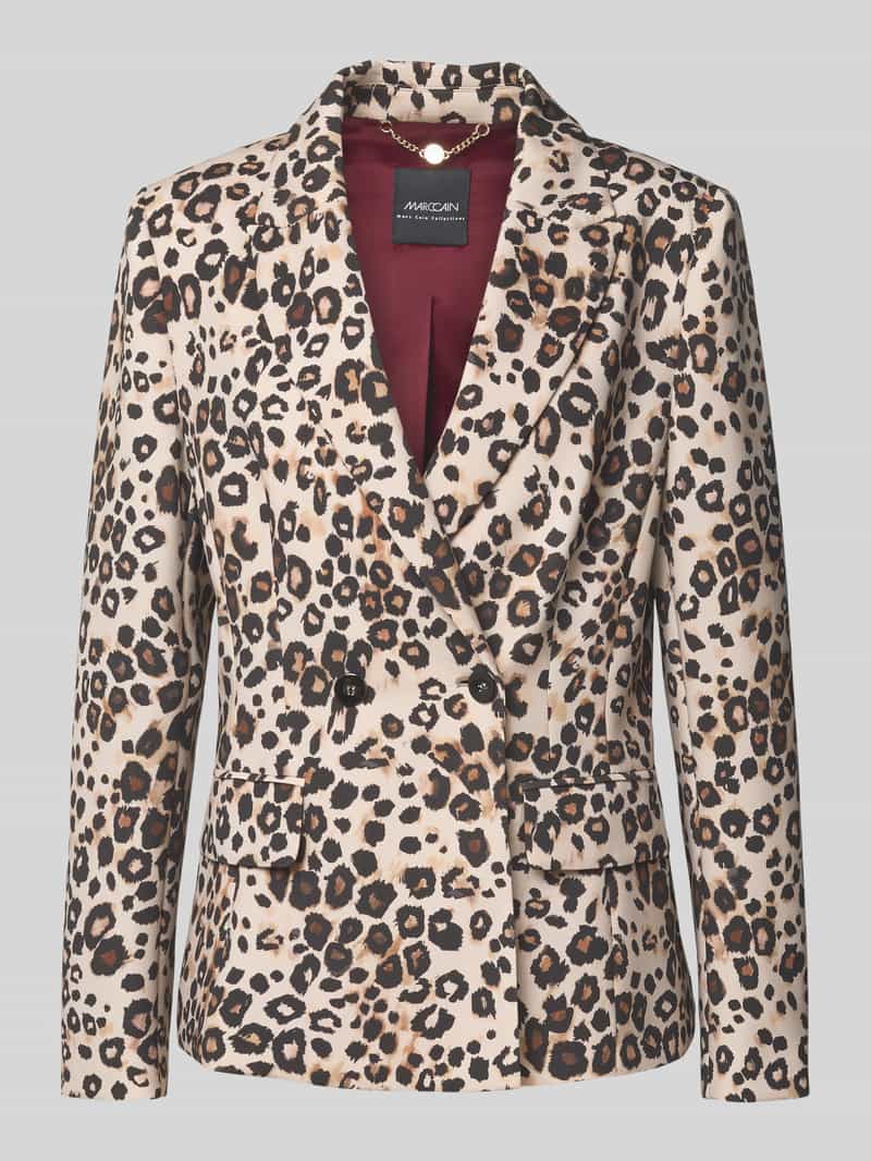 Marc Cain Regular fit colbert met all-over dierenprint