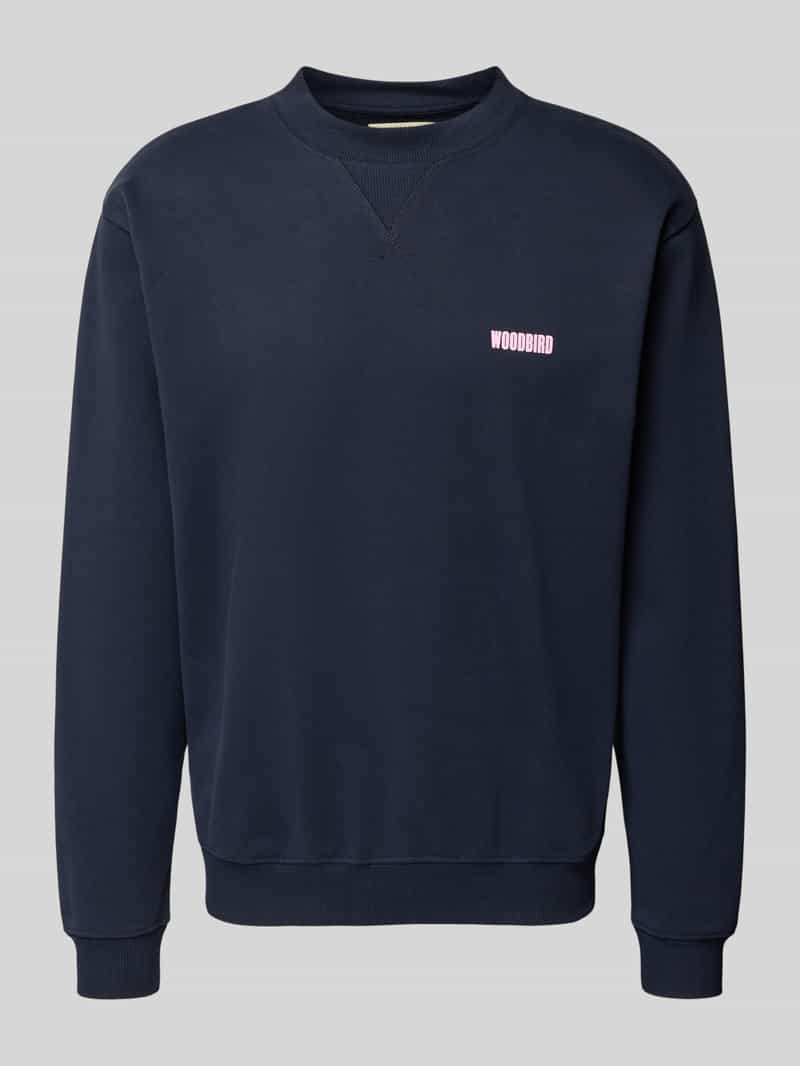 WOODBIRD Sweatshirt met labelprint model 'Cane Koi Crew'