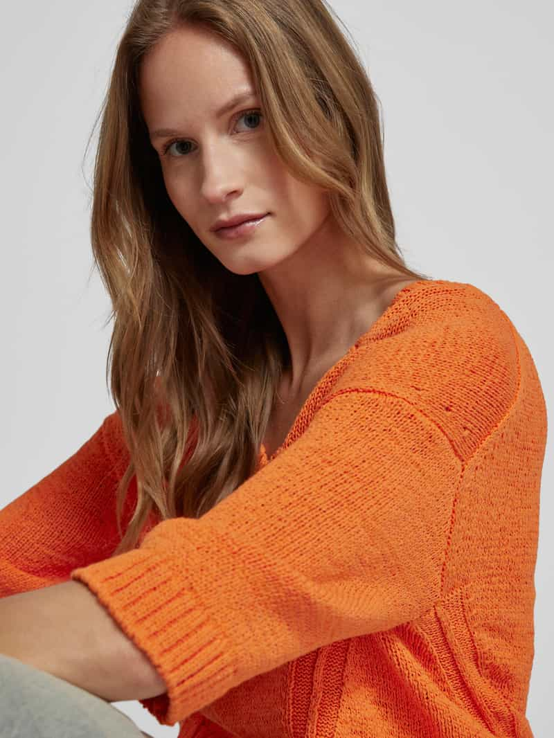 Oui Gebreide pullover met V-hals