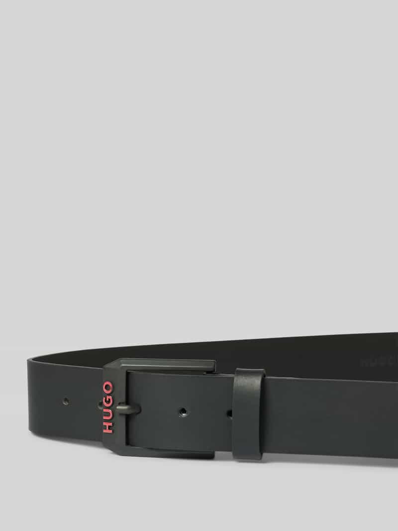 HUGO Leren riem met labeldetail model 'Gelio'