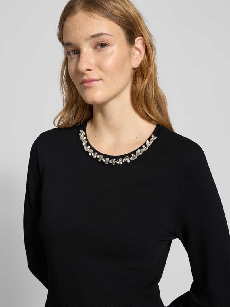 Only Getailleerde gebreide jurk van viscosemix model 'MILLA'