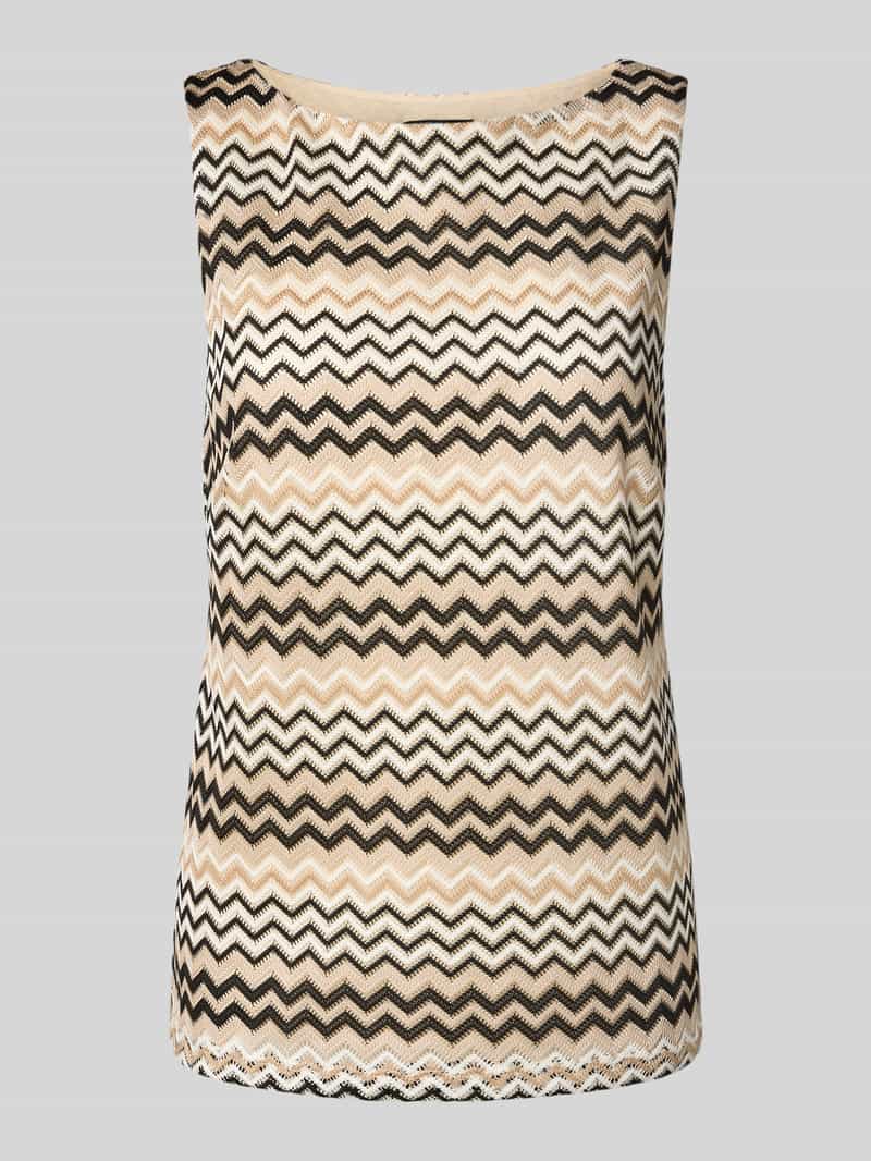 comma Top met bandjes in all-over look met ronde hals
