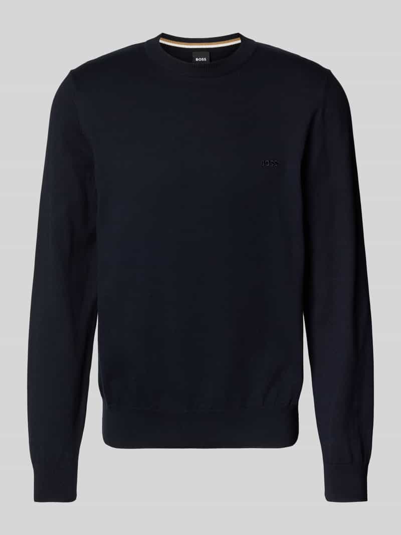 Boss Gebreide pullover met labelstitching model 'Pacas'