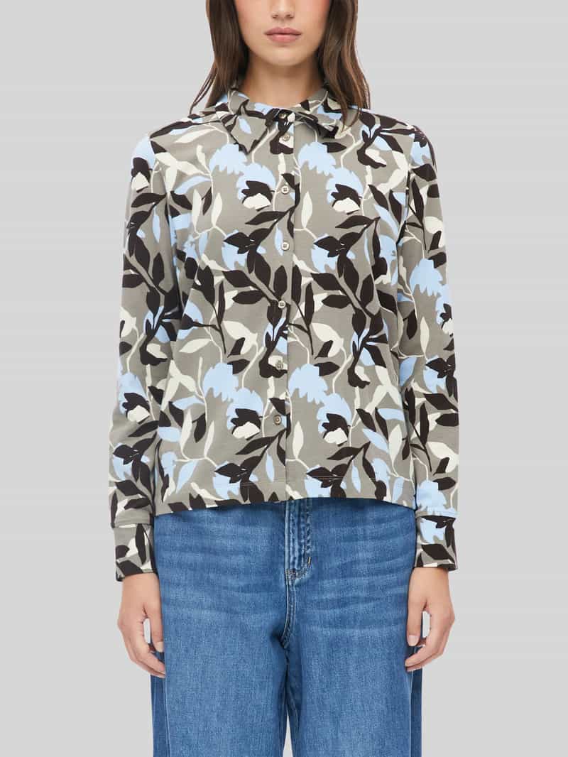 s.Oliver RED LABEL Regular fit blouse met lange mouwen van katoenmix