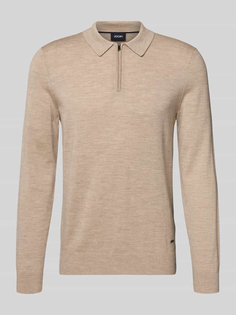 JOOP! Collection Gebreide pullover van scheerwol met polokraag model 'Dondor'