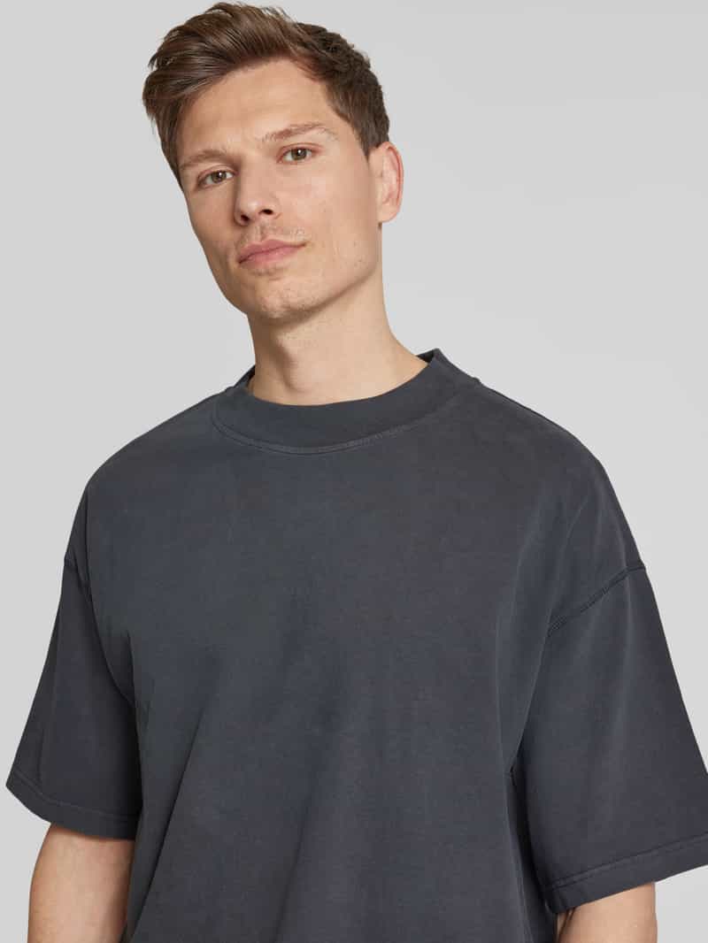 American vintage T-shirt met geribde ronde hals model 'FAZY'