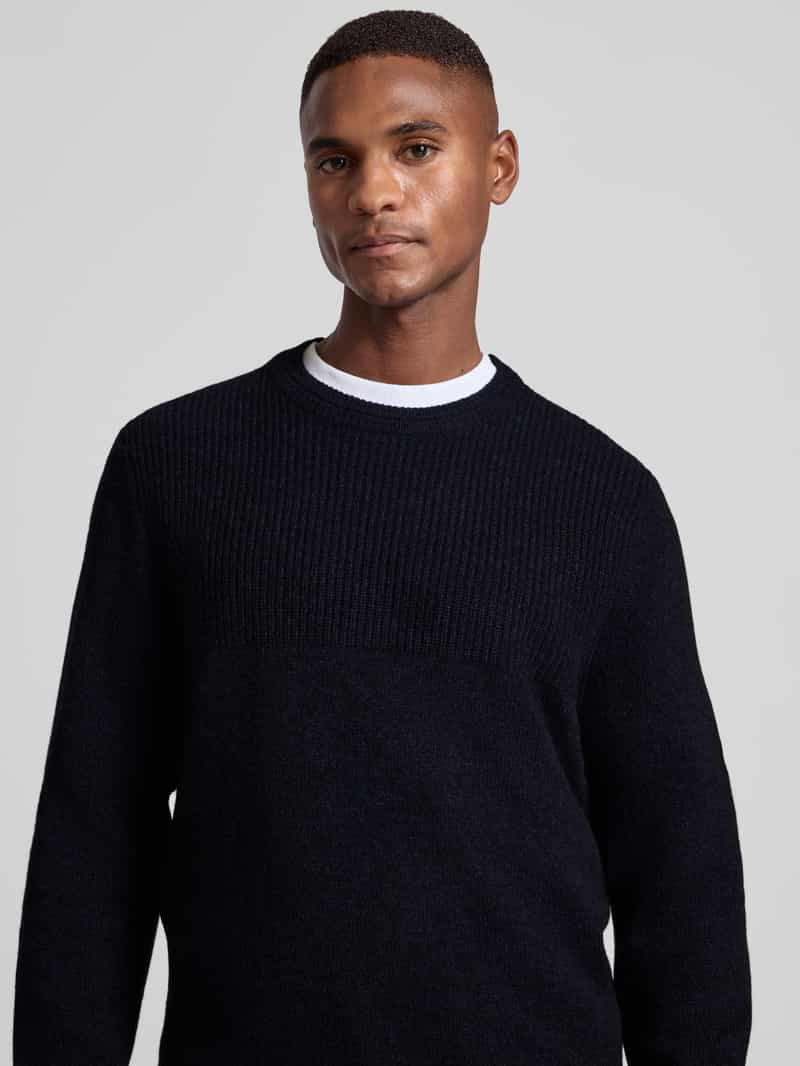 BRAX Gebreide pullover met ribboorden model 'Rick'