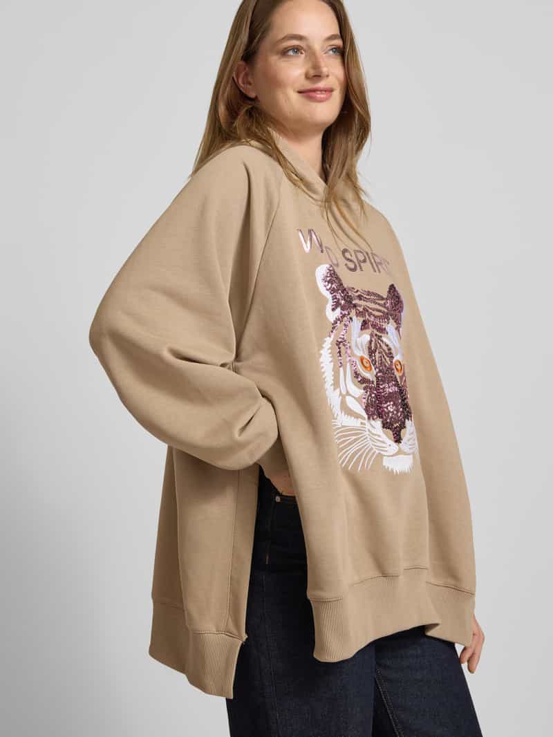 miss goodlife Oversized hoodie van puur katoen met motiefprint