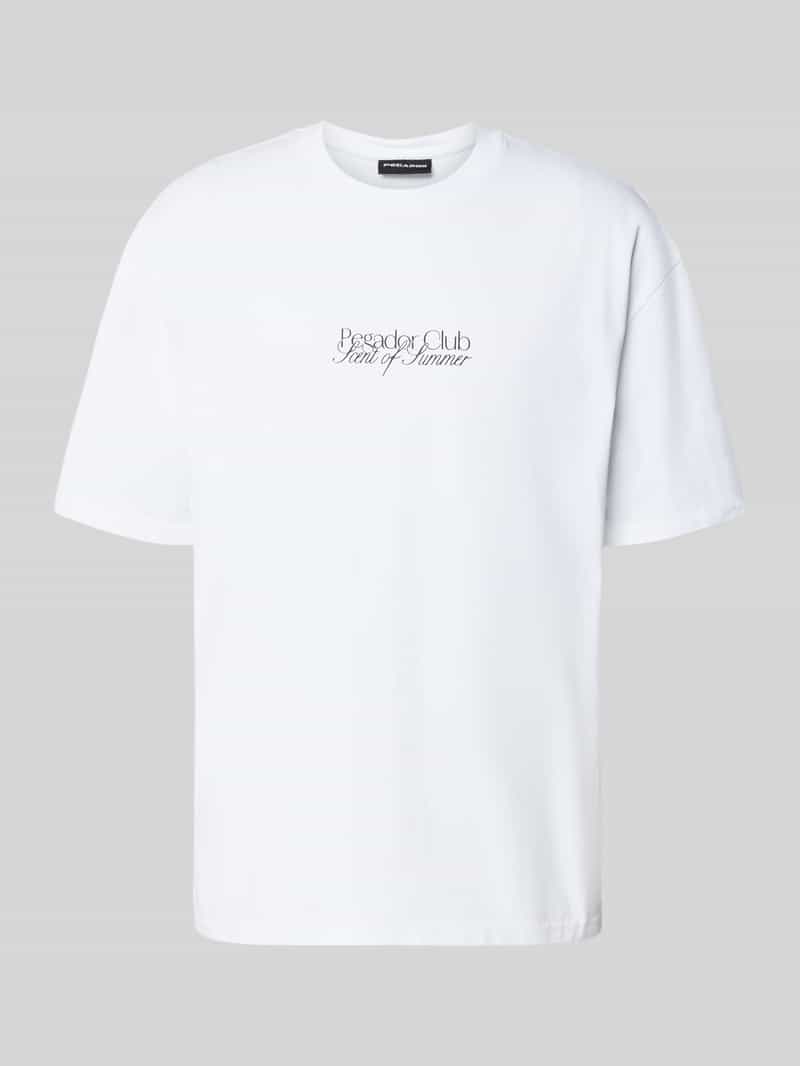 Pegador Oversized T-shirt met label- en statementprint model 'Ramon'