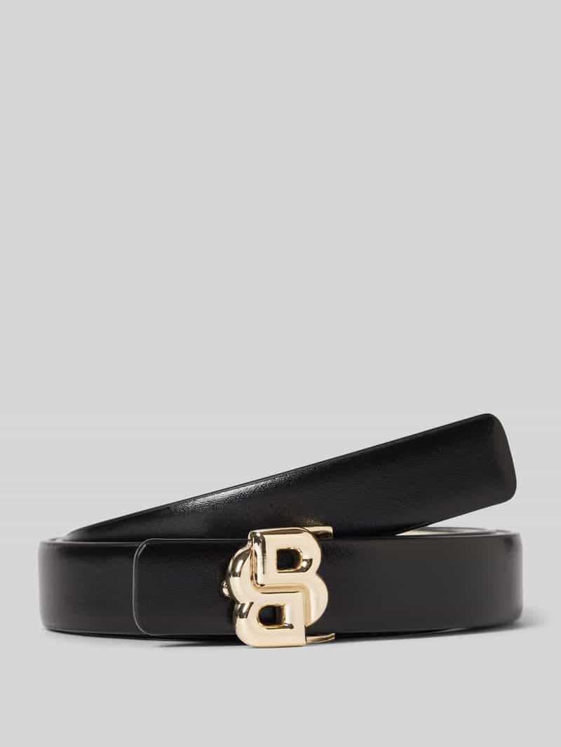 Boss Riem van runderleer met labeldetail, model 'Icon'