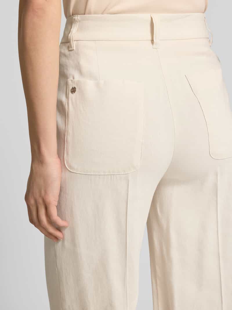 Marc Cain Wide fit high waist stoffen broek met persplooien