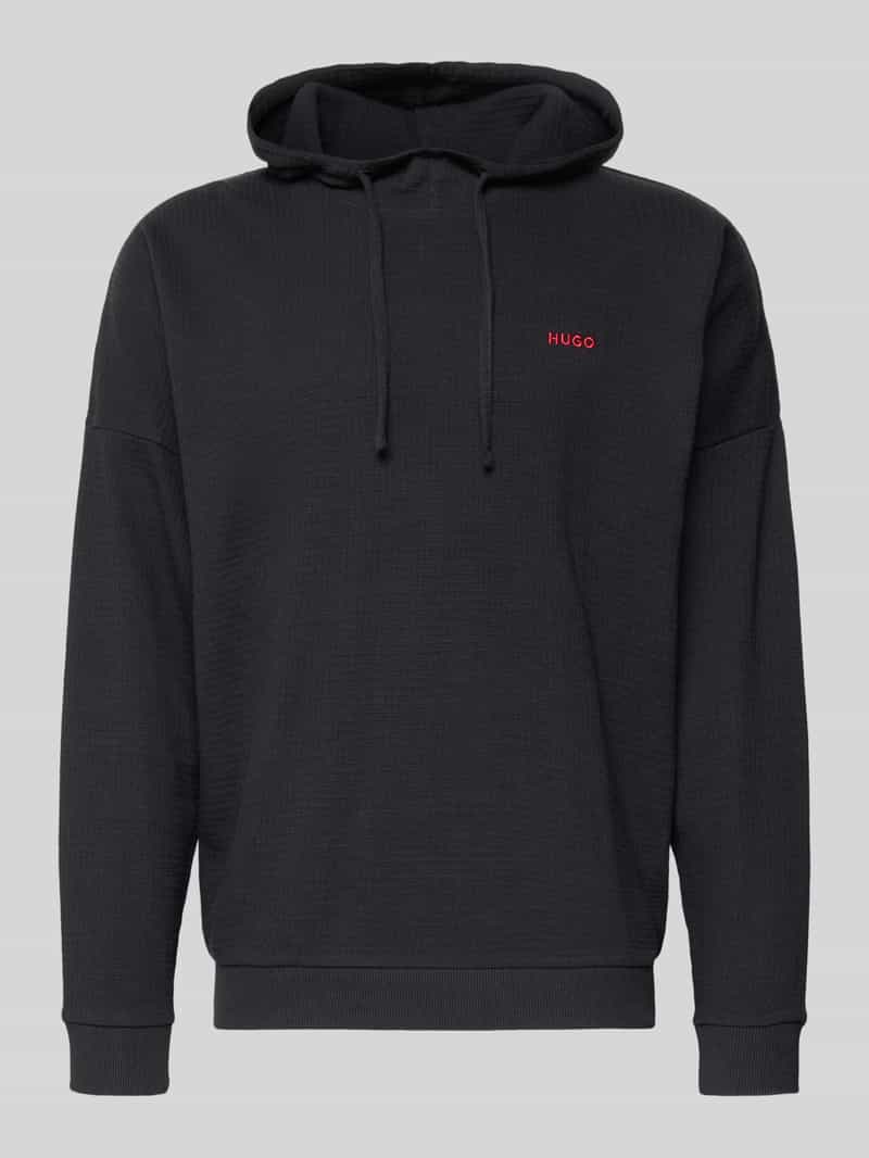 HUGO Relaxed fit hoodie van katoenmix