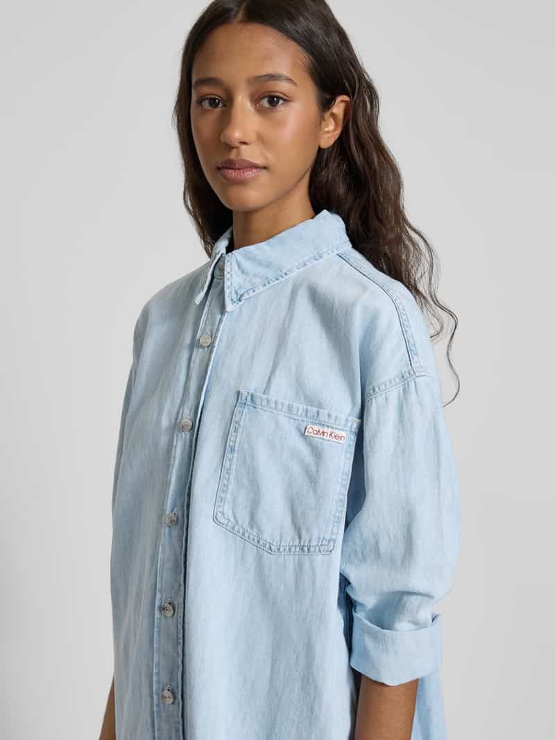 Calvin Klein Jeans Relaxed fit overhemdjurk met borstzak