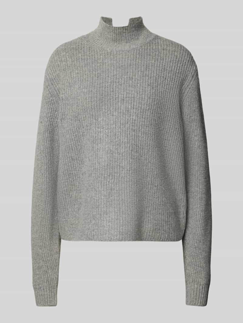 Ichi Gebreide pullover met opstaande kraag en extra brede schouders