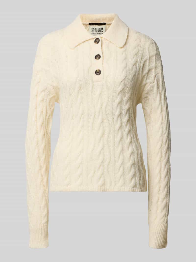 Scotch & Soda Gebreide pullover met kabelpatroon