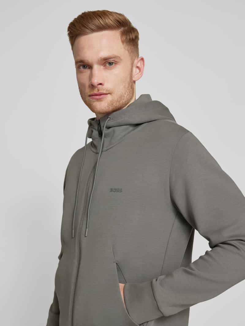 BOSS Green Sweatjack met labelprint model 'Saggy'