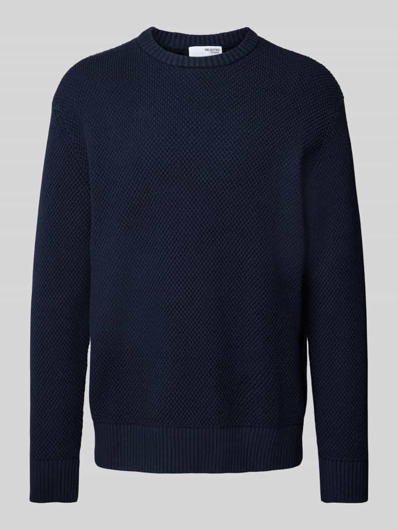 Selected Homme Gebreide pullover met ribboorden, model 'HENNY'