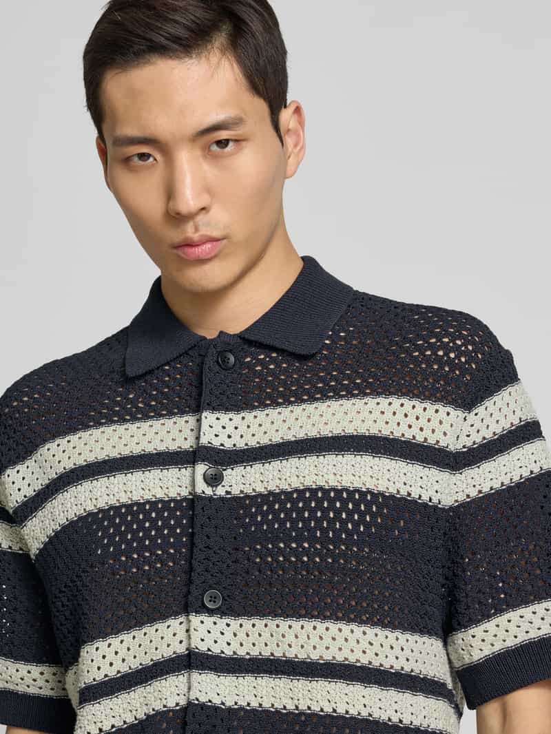 Les Deux Regular fit vrijetijdsoverhemd met ajourpatroon model 'Gianni'