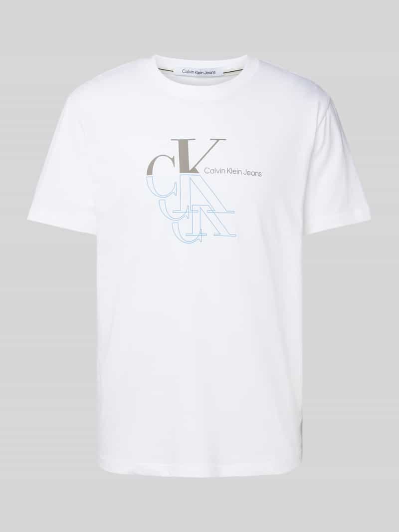 Calvin Klein Jeans T-shirt met labelprint model 'MONOGRAM ECHO'