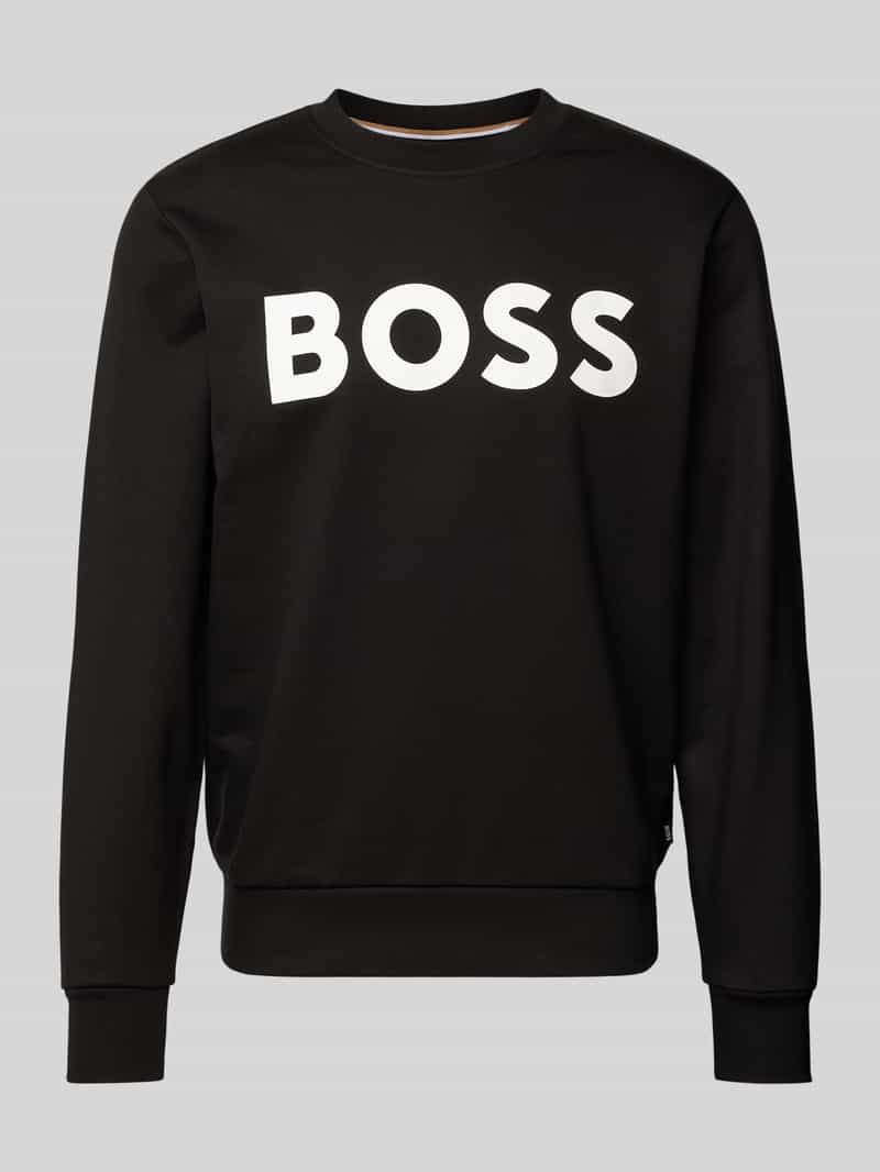 Boss Sweatshirt met labelprint model 'Soleri'