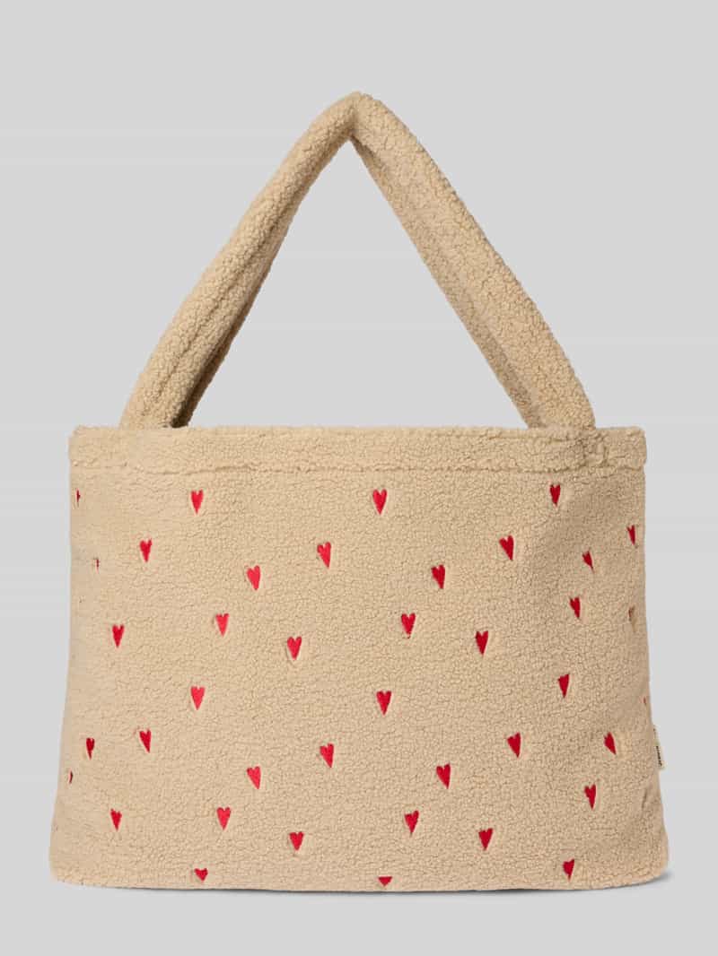 STUDIO NOOS Tote bag met all-over motiefstitching model 'Mom'