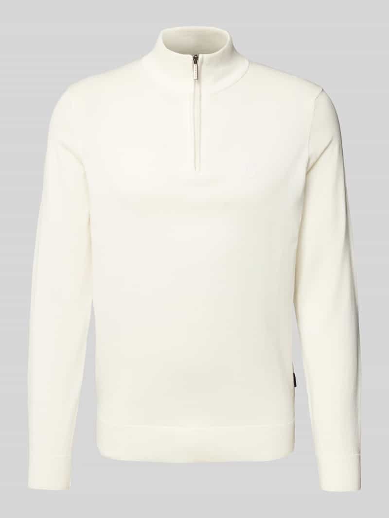 Bugatti Gebreide pullover met opstaande kraag