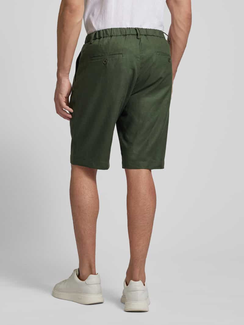 Slim fit linnen bermuda met persplooien Antony Morato