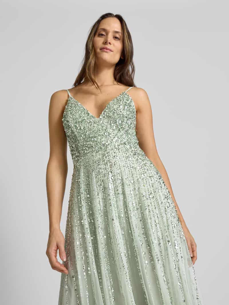 Lace & Beads Avondjurk met siersteentjes en pailletten