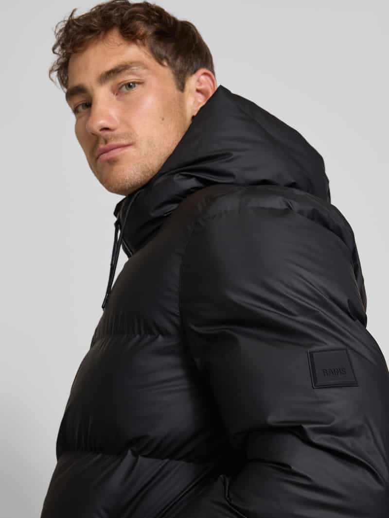 Rains Regular fit gewatteerde lange jas met capuchon model 'Alter'
