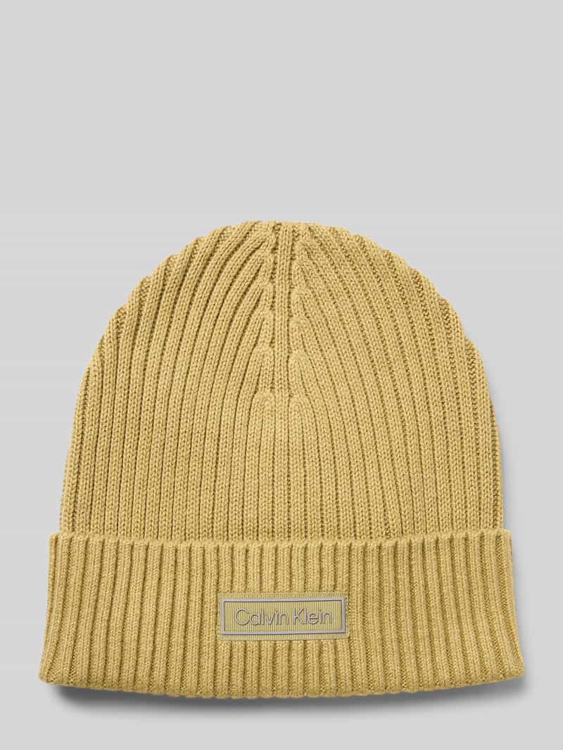 CK Calvin Klein Gebreide muts met kasjmier en labelpatch