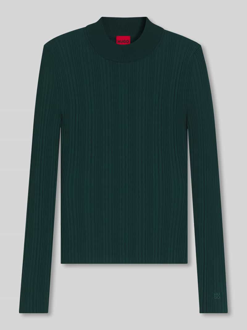 HUGO Slim fit pullover met ribstructuur model 'SARPHAMMILK'
