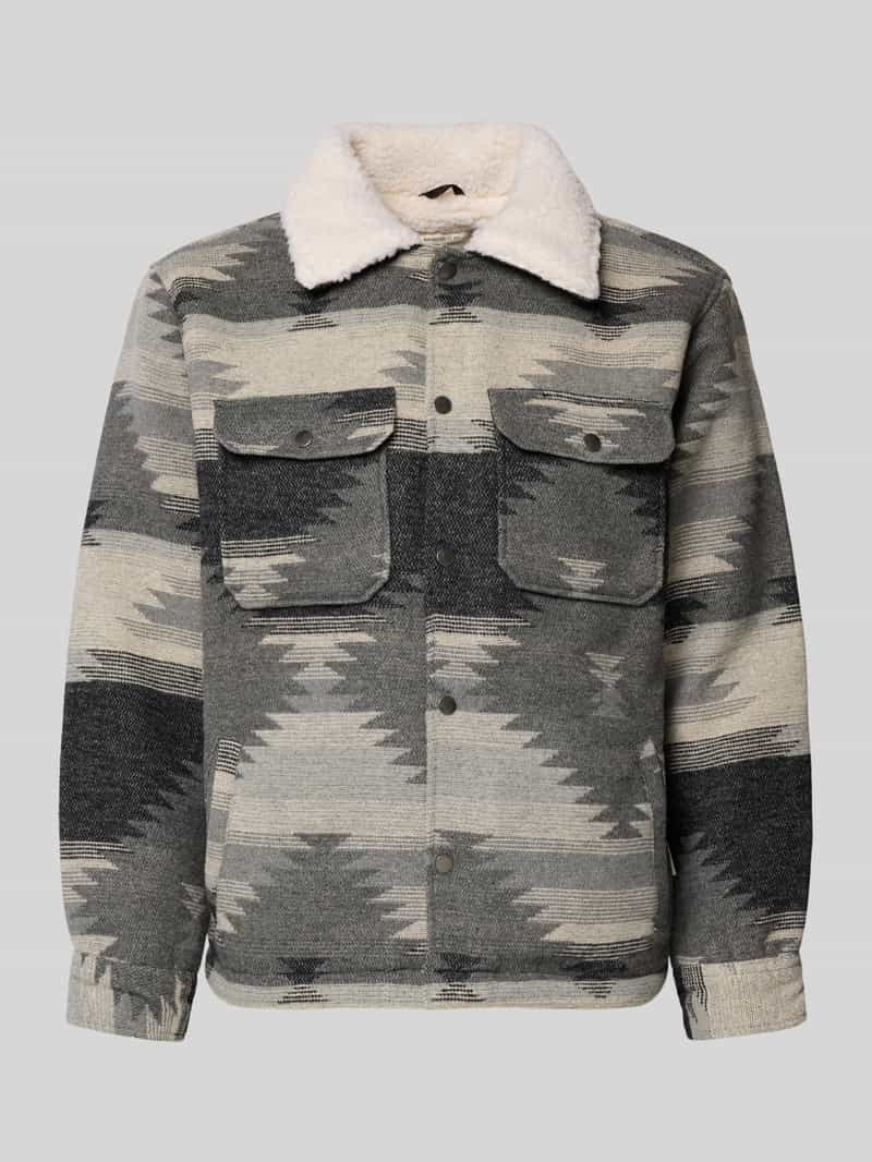 Redefined Rebel Jack met platte kraag en borstzakken model 'CARTER'