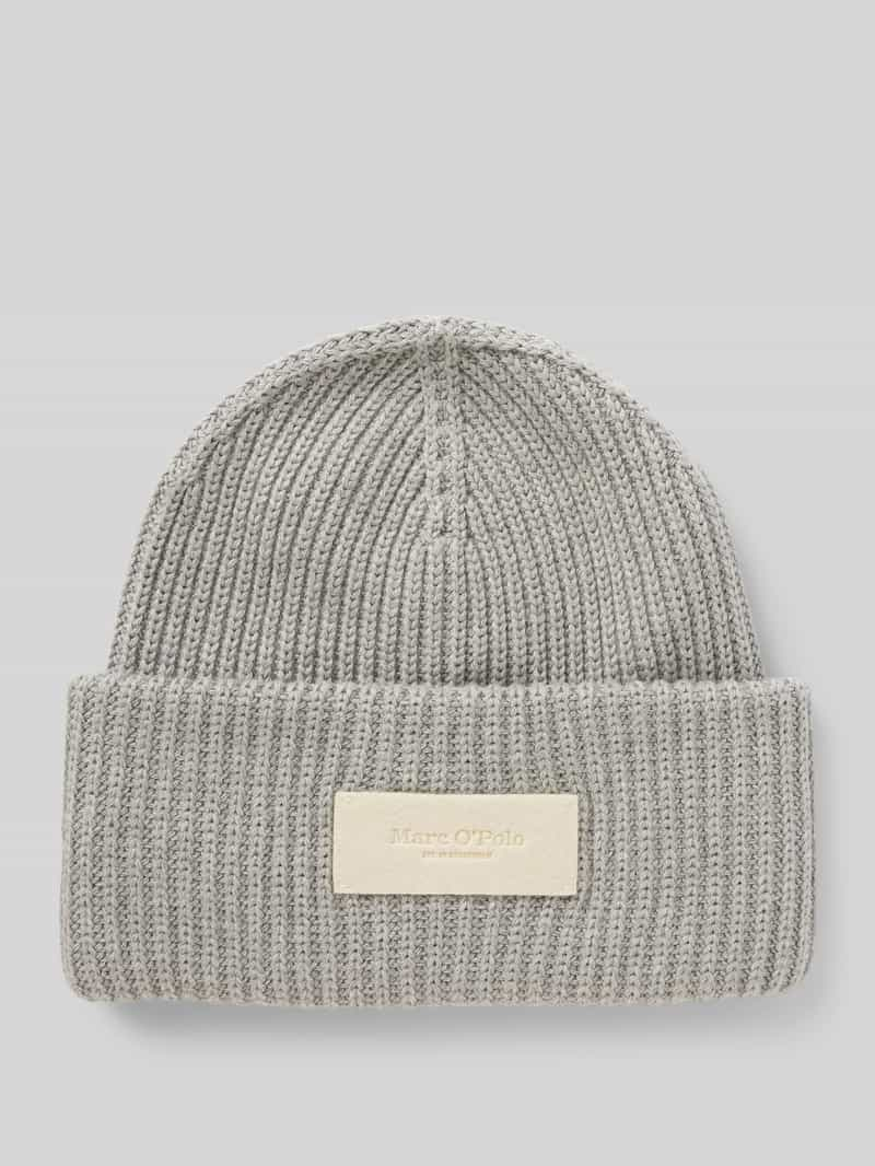 Marc O'Polo Beanie van puur katoen met labelpatch